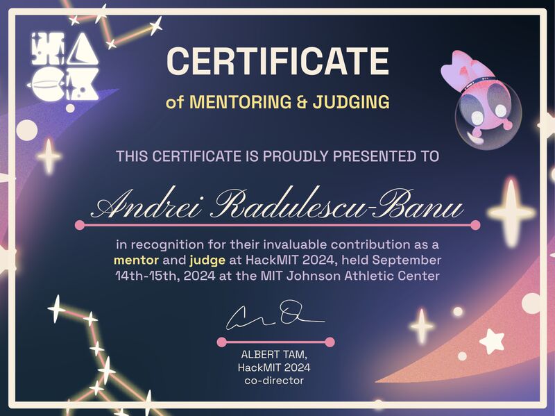 HackMIT 2024 Certificate