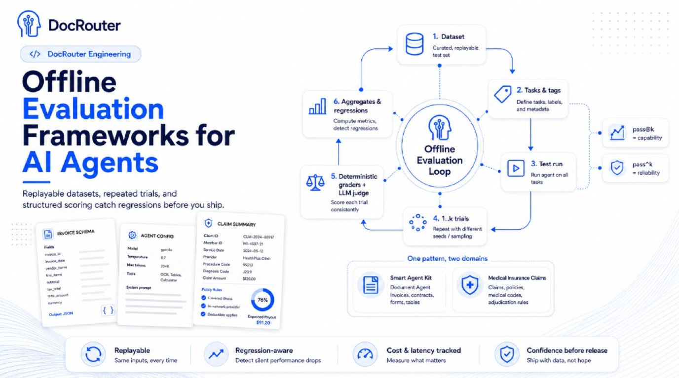 Offline Evaluation Frameworks for AI Agents